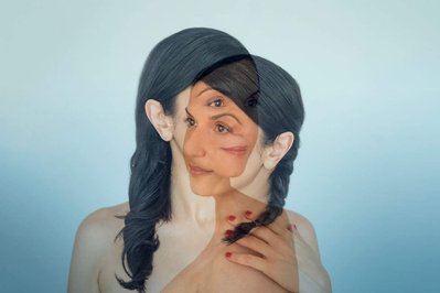 Israeli Novelist author Dorit Rabinyan in a double exposure portrait