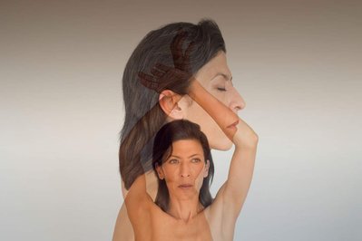 Actress Asi Levi in a double exposure portrait