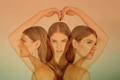 Actress Yuval Scharf in a double exposure portrait