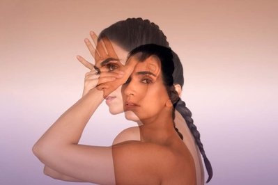 Actress and Musician Liraz Naz Chrchi in a double exposure portrait