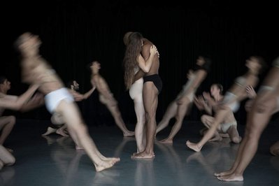BatSheva Dance Company dancers photographed in a long exposure in Tel Aviv Israel