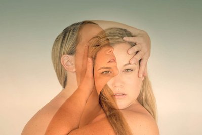 Actress Ronny Merhavi in a double exposure portrait