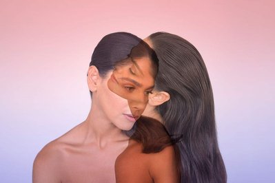 Model Sendi Bar in a double exposure portrait