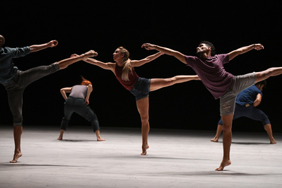 contemporary Cuban dancers dancing on stage
