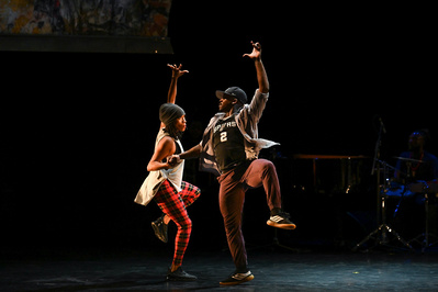African American male and female dancers dancing contemporary hip-hop
