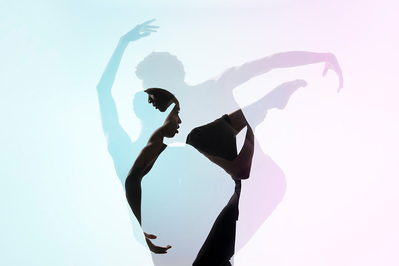 double exposure of two dancers from The Ailey School