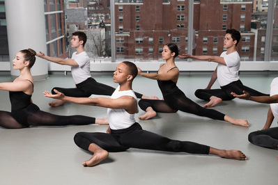 a group of students in class at The Ailey School