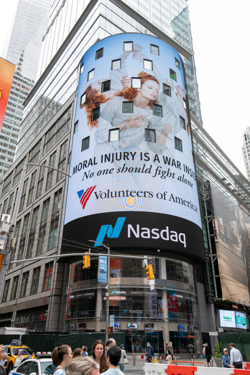 The Volunteers of America campaign photographed by Nir Arieli in Times Square NYC at daytime