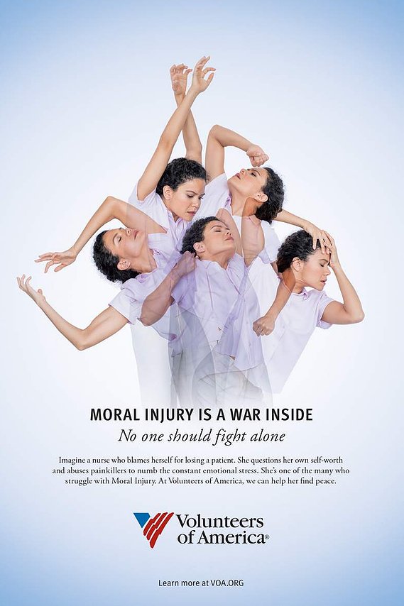 Dancer Zui Gomez in a multi-exposure at a Volunteers of America magazine ad