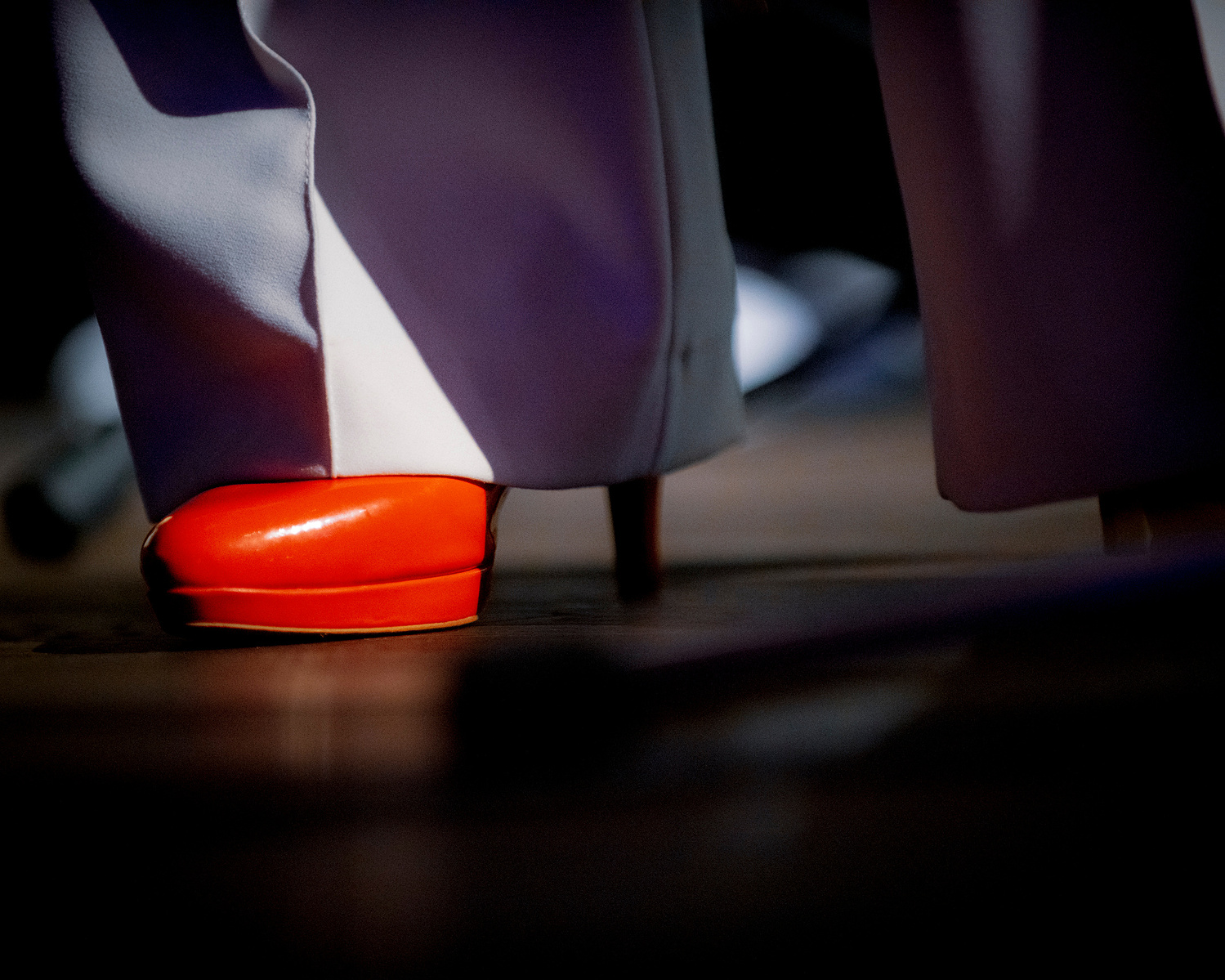 red shoe high heel of jazz singer