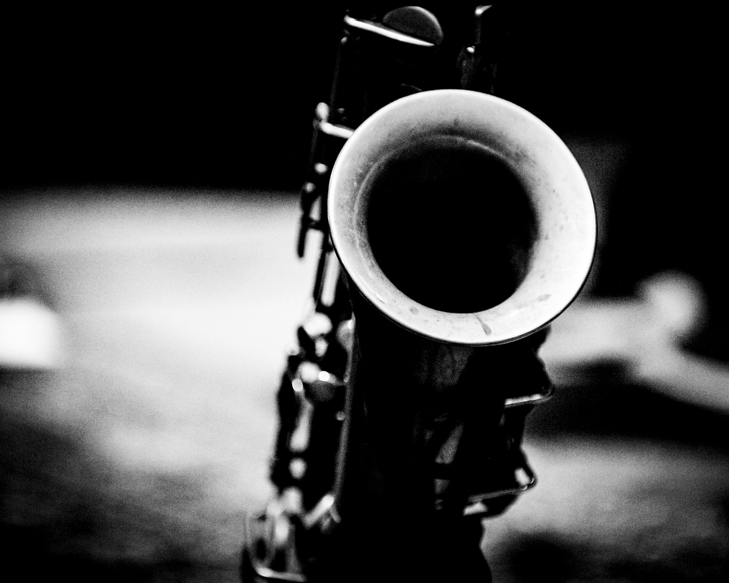 saxophone on stage close up