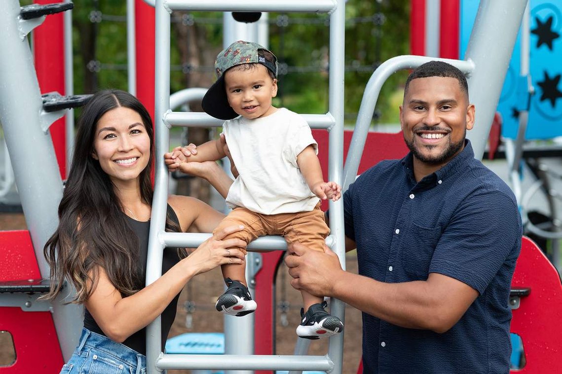 Family photograph made in playground by Frank Fenn in Ottawa Ontario Canada