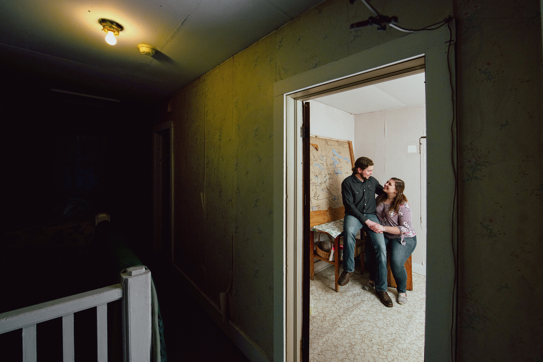 Homestead engagement session in farmhouse Renfrew County by Frank Fenn