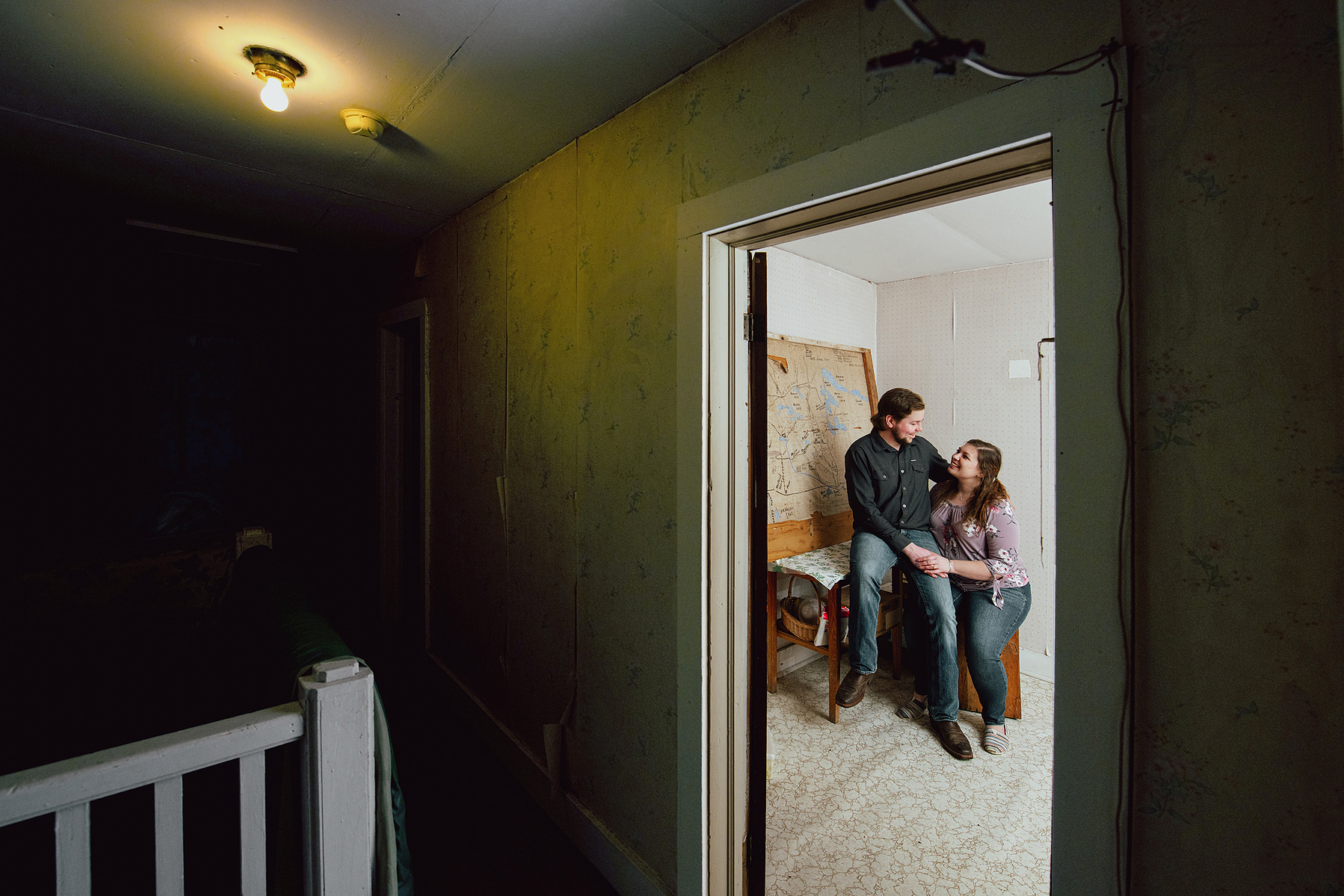 Homestead engagement session in farmhouse Renfrew County by Frank Fenn