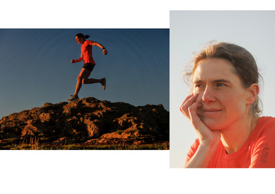 Elite trail runner Jasmin Paris Photographed on Arthurs Seat, Scotland by Edinburgh portrait photographer Robert Ormerod 