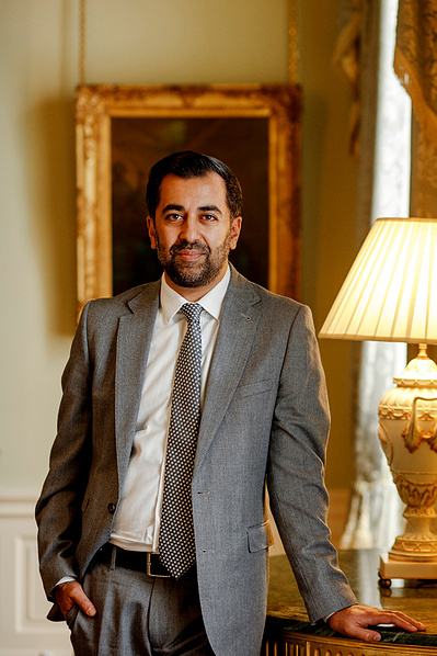 Former Scottish First Minister Humza Yousaf photographed by Edinburgh portrait photographer Robert Ormerod for The New Statesman in Scotland
