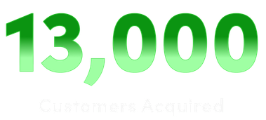 13,000 Customers Acquired