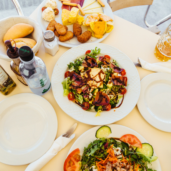 Overview of salads and tapas in Ronda, Spain