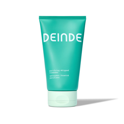 A crisp studio shot of Deinde’s hydrating cleanser in its signature teal packaging, showcasing the product’s clean branding and gentle formula. Photographed by Los Angeles product photographer Alex Kapustin at Rig Studio LA.

