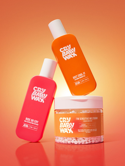 Los Angeles Product Photographer - Alex Kapustin photographed Cry Baby Wax Skin Care photography. Social, commercial, and e-commerce product photography. LA best product photographer