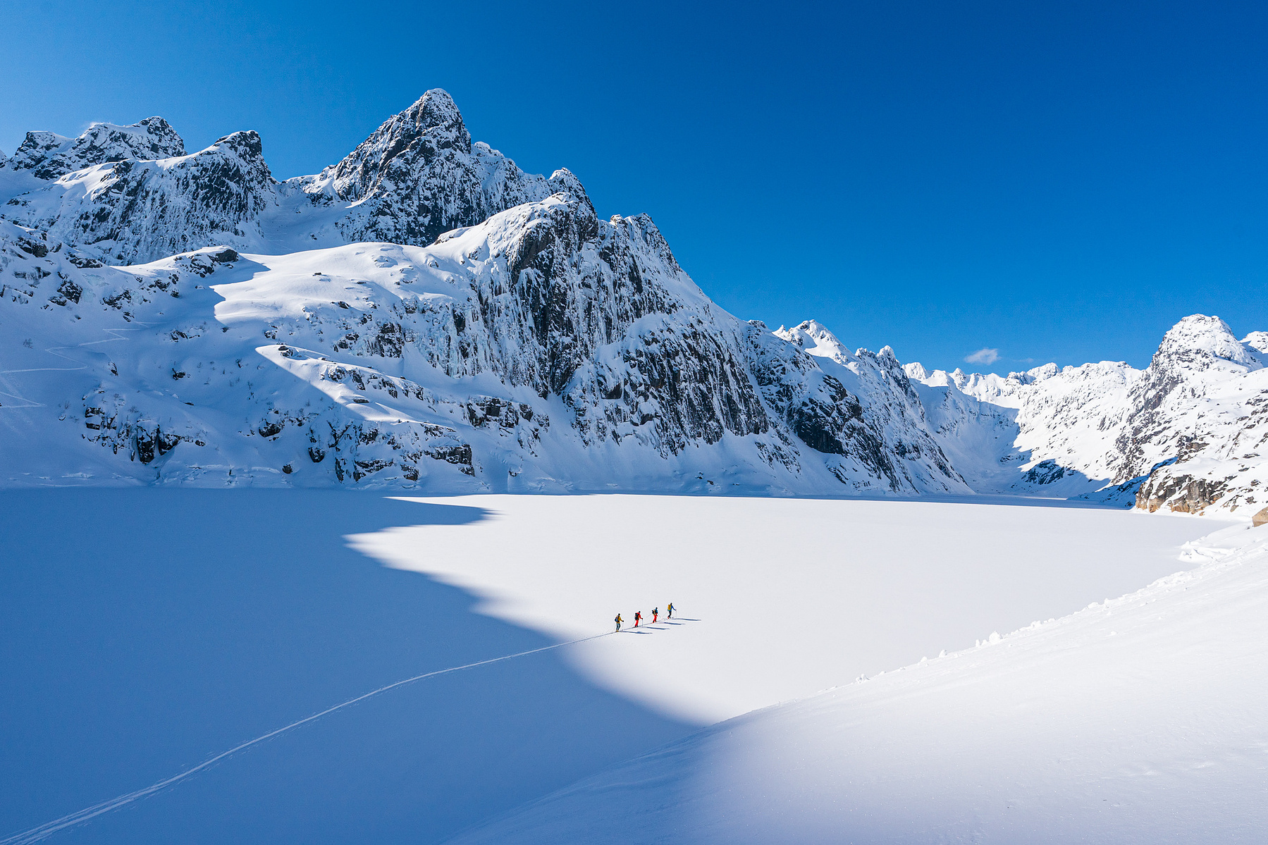 Backcountry skiing in Lofoten Norway