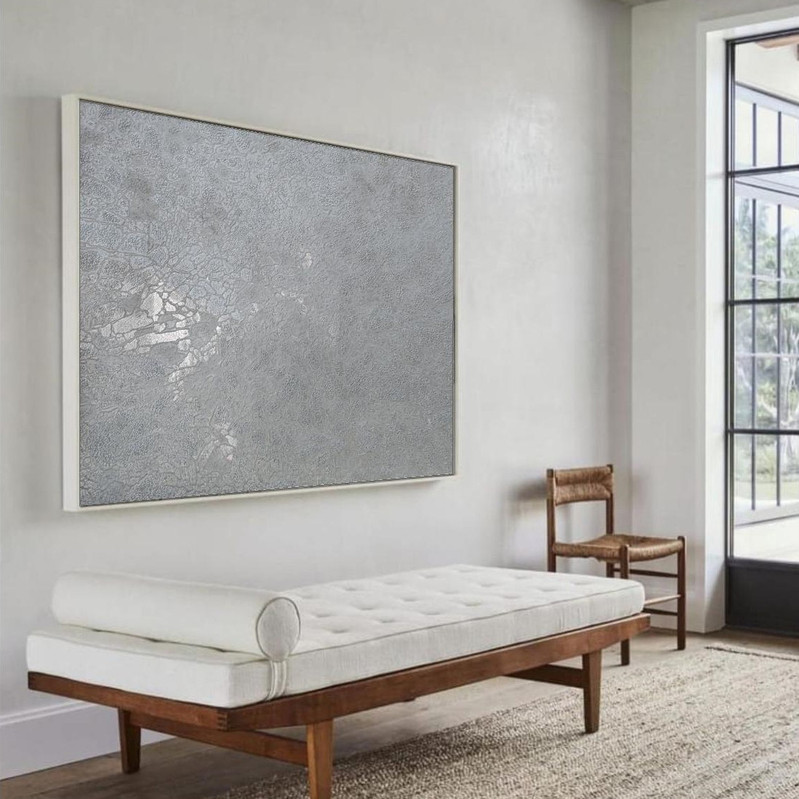 Obra de arte sostenible en venta color blanco mosaico cristal