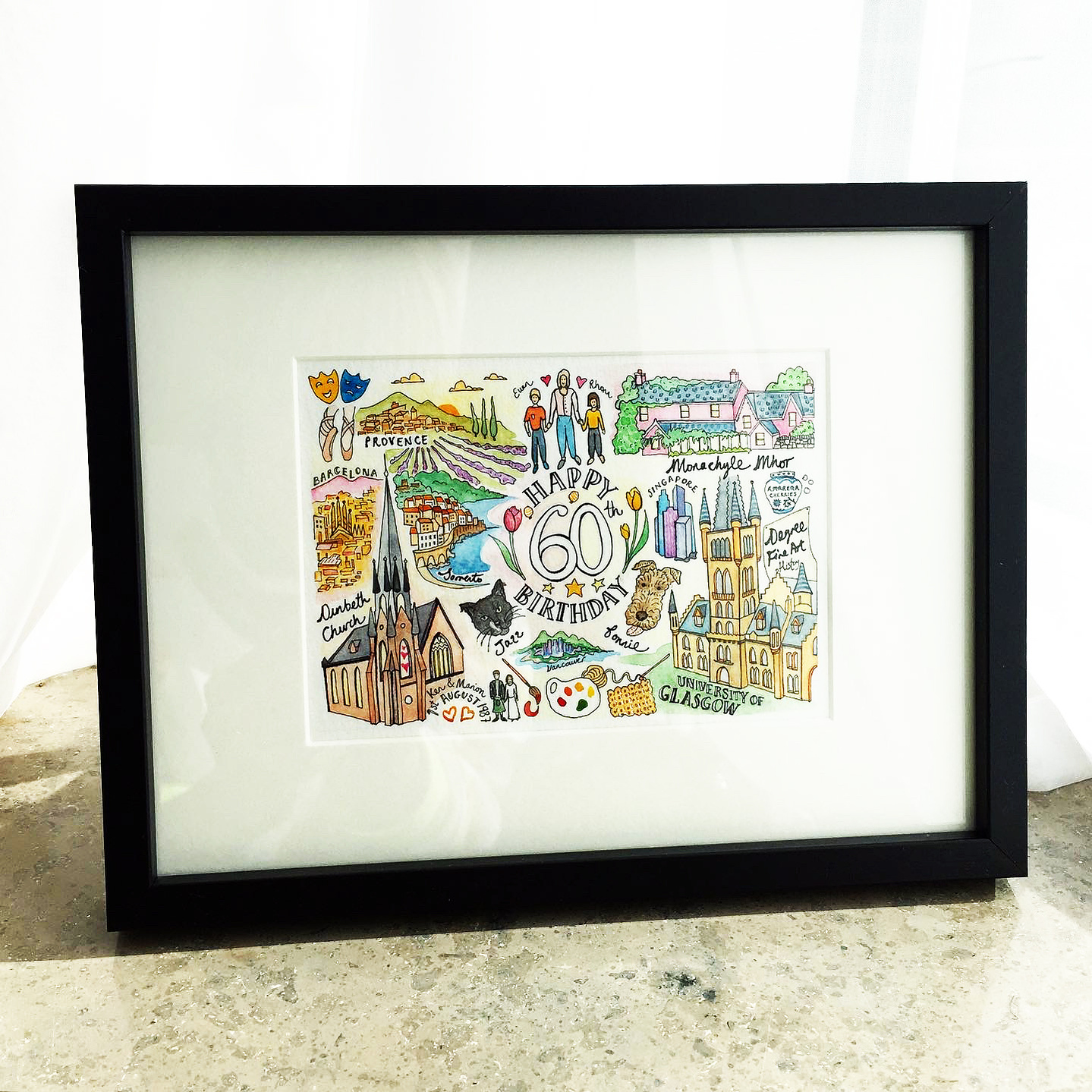 60th birthday artwork