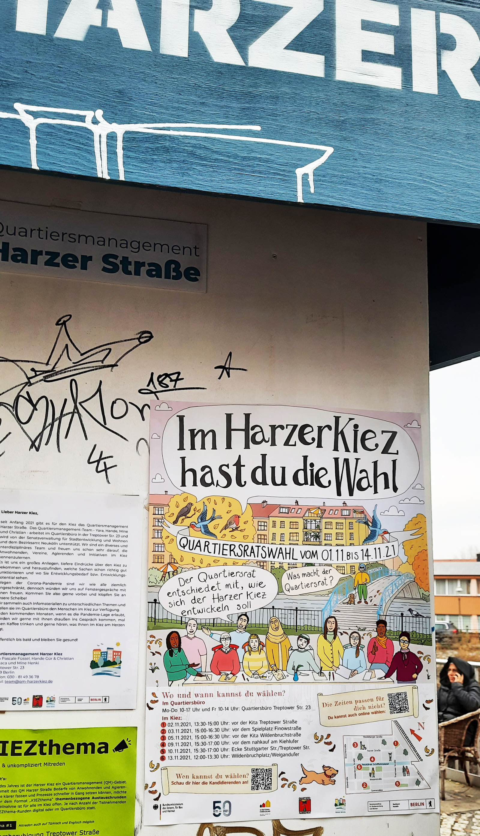 Quartiersmanagement Harzer Straße Wahlkampagne Poster