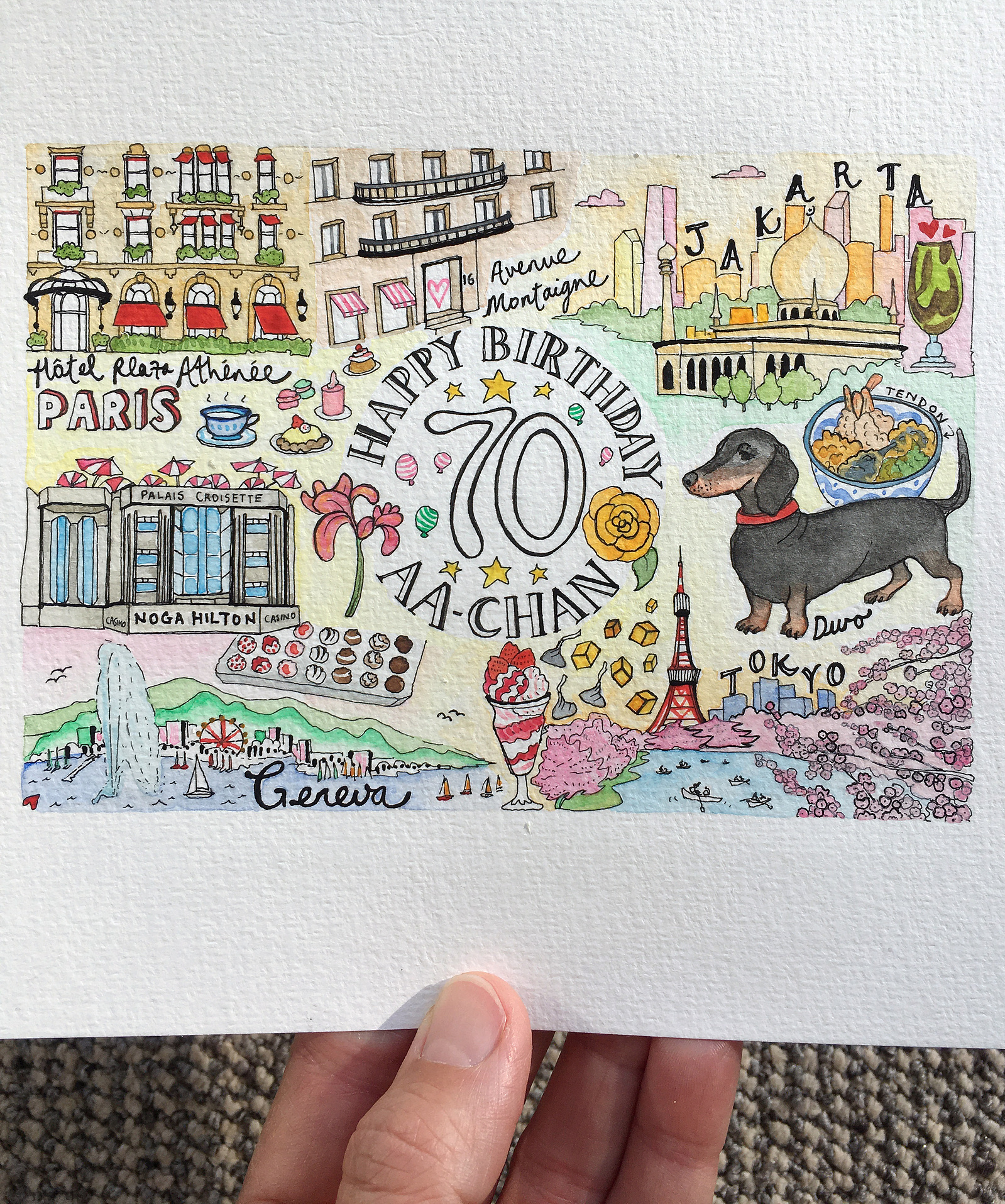 Personalised 70th birthday artwork
