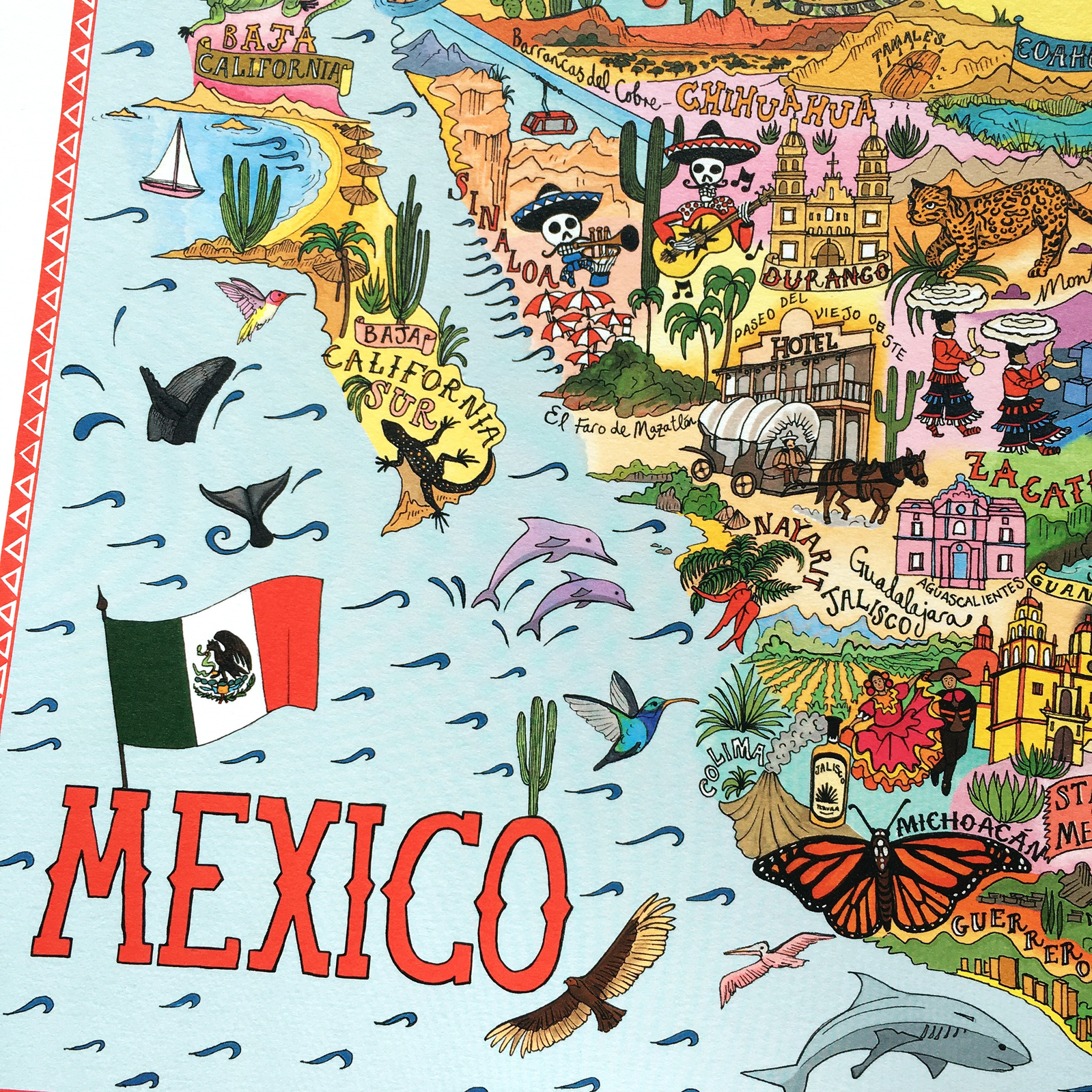 Mexico map print