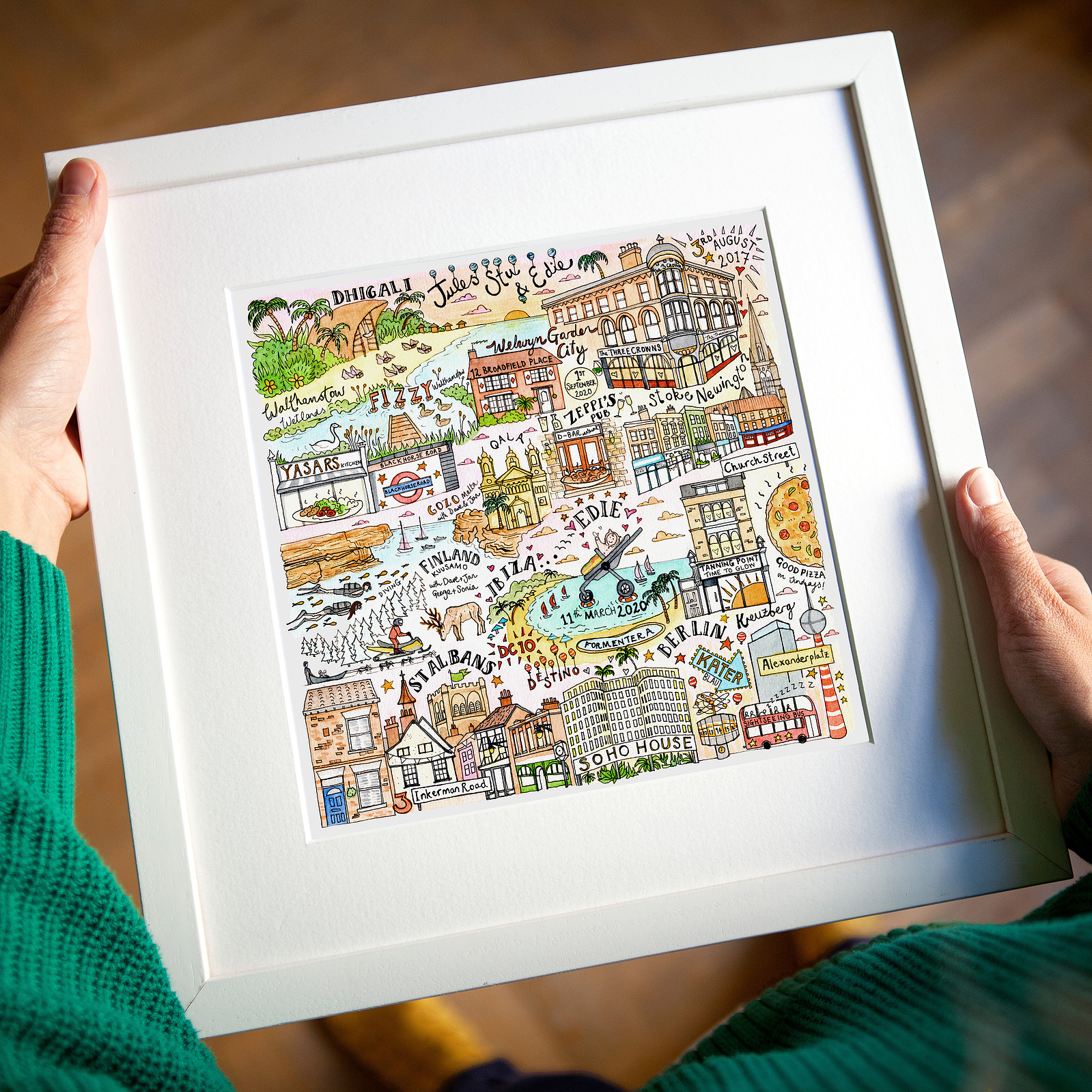 Personalised map gift, personalised map present, personalised map