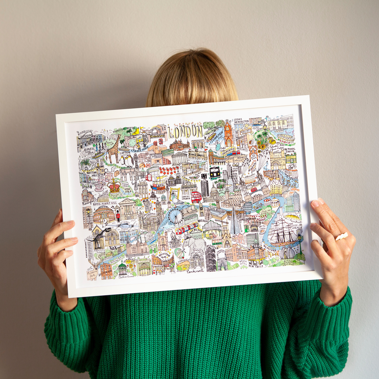 London illustrated map print by Katherine Kannon