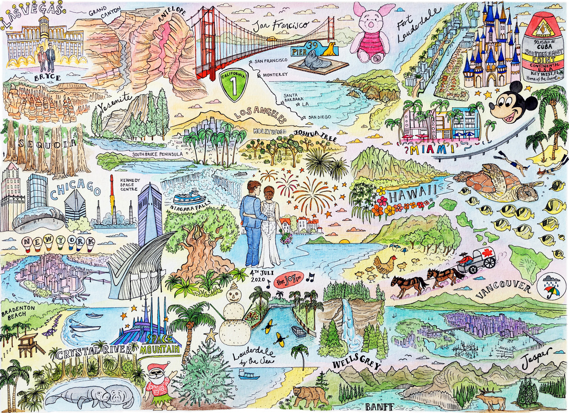 Personalised illustrated map gift