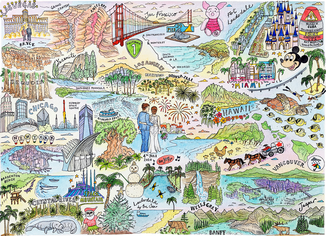 Personalised illustrated map gift