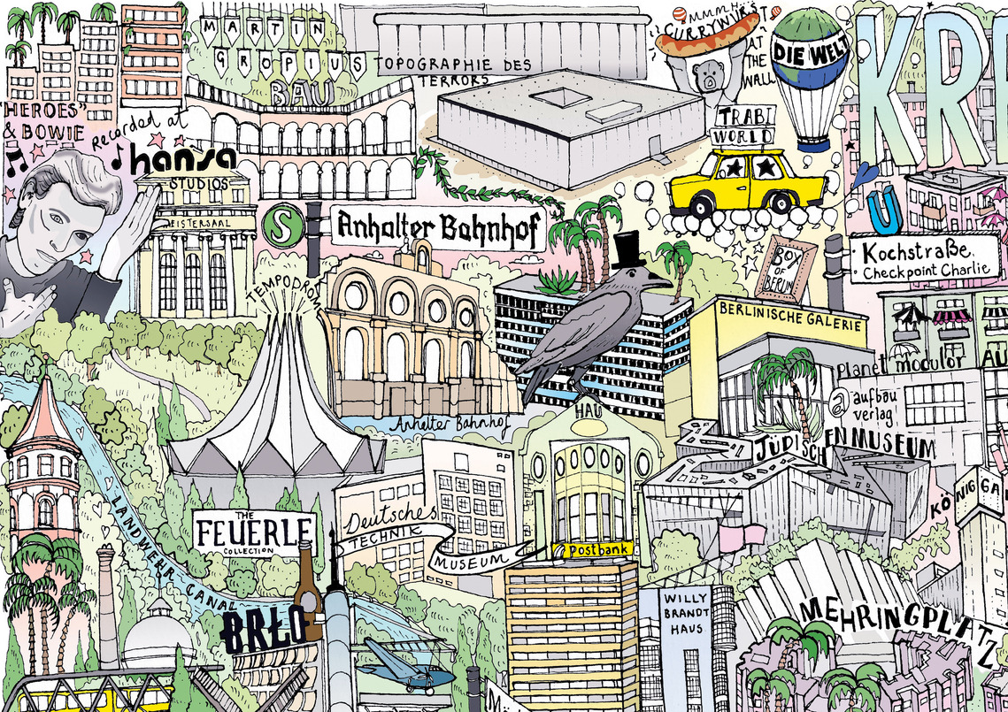 Berlin Kreuzberg illustrated city map