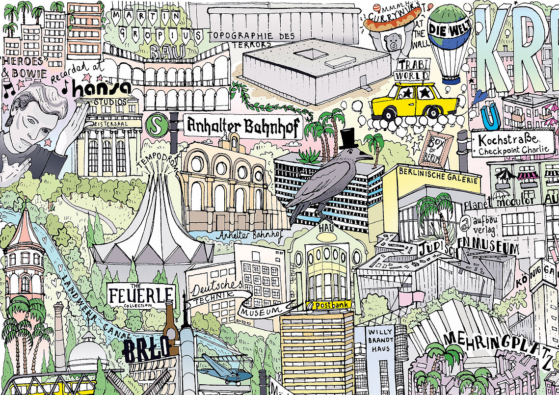 Berlin Kreuzberg illustrated city map