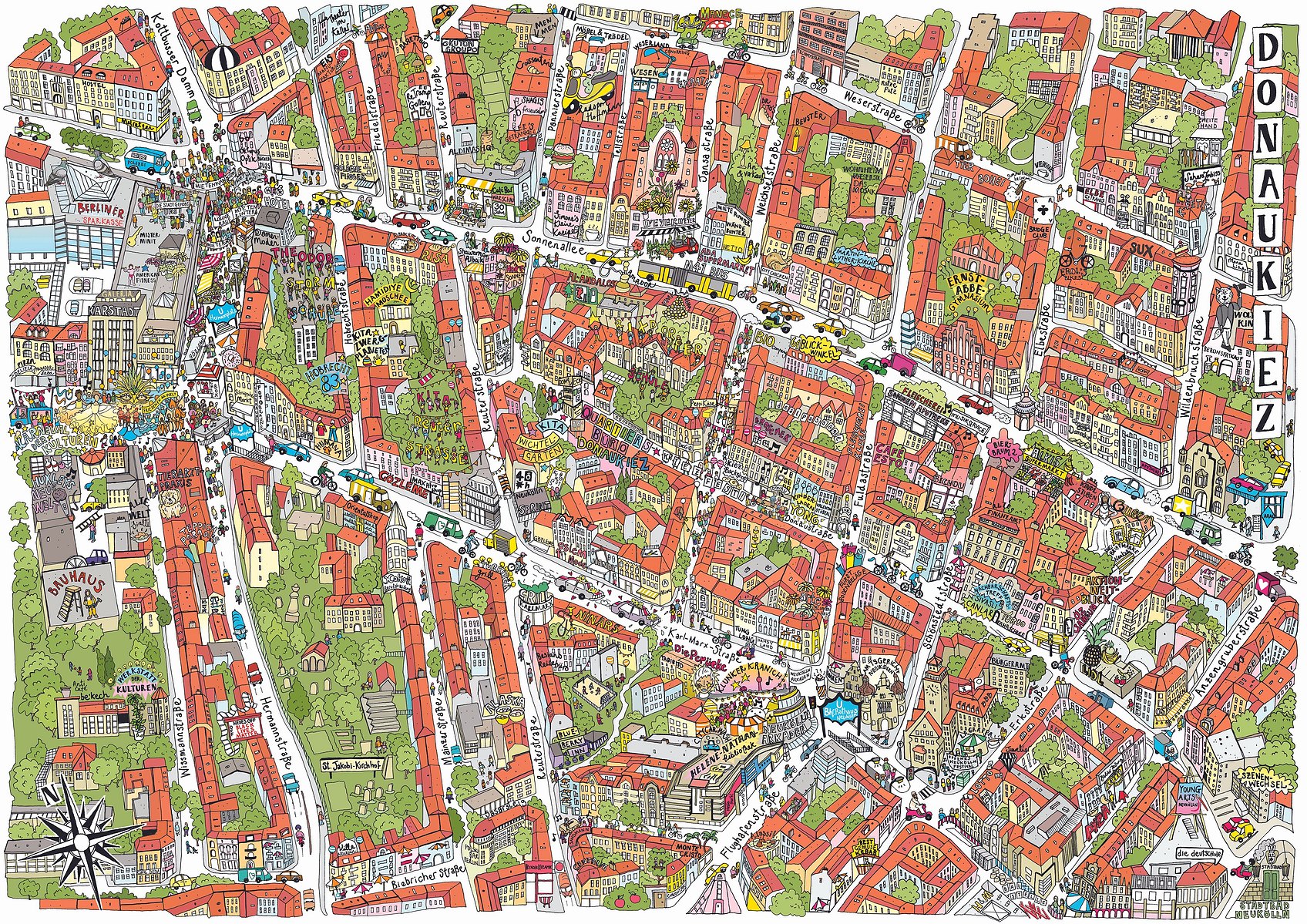 Neukölln illustrated map