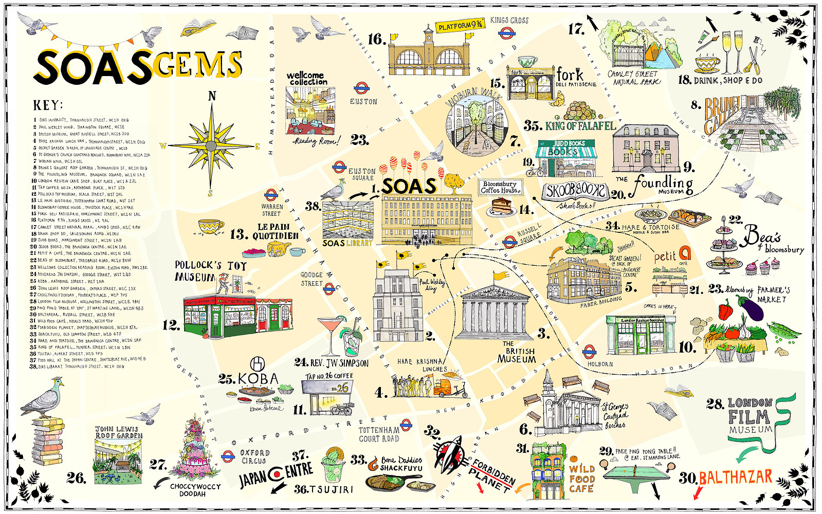 Bloomsbury illustrated map by Katherine Kannon