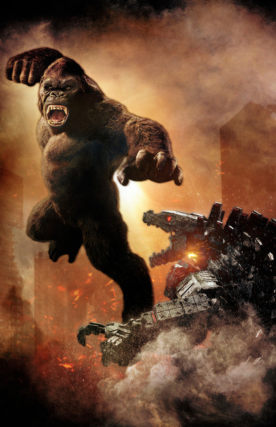 King Kong vs. Mecha Godzilla in battle