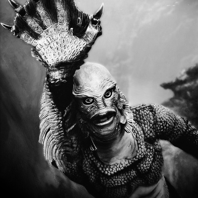 A portait of The Creature from the Black Lagoon