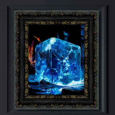 A Dungeons and Dragons Gelatinous Cube moving through a dungeon