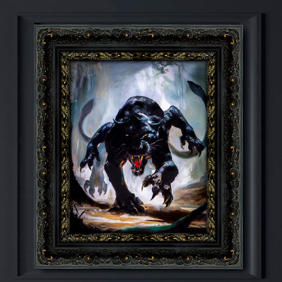 A Dungeons and Dragons Displacer Beast lurking in the forest