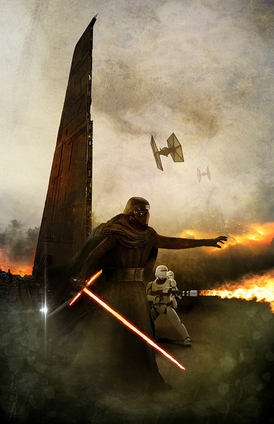 Star Wars character Kylo Ren in battle