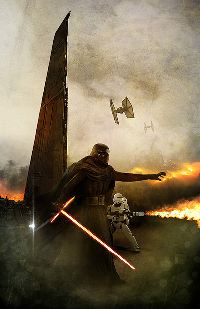 Star Wars character Kylo Ren in battle