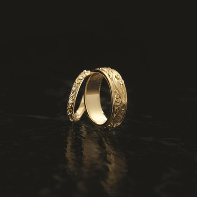 Filigree Diamond Matching Bands