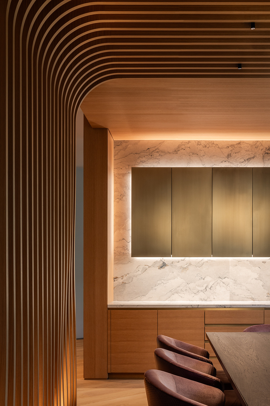 Toronto Custom Residence architecture photographer captures custom woodwork of luxury home in Toronto designed by BA Collective architects based in LA California. Adrian Ozimek toronto architecture and interior design photographer