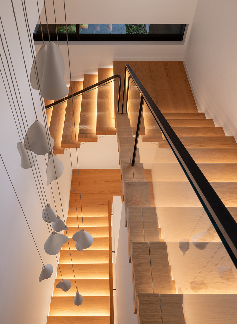 Toronto Custom Residence architecture photographer captures twilight soht of luxury home in Toronto designed by BA Collective architects based in LA California. Adrian Ozimek toronto architecture and interior design photographer