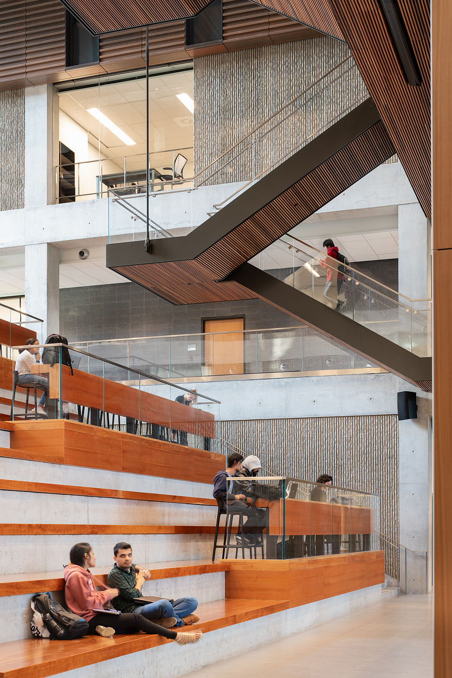 Perkins and Will University of Toronto Mississauga Campus Building. Photographed by Adrian Ozimek, Canada Toronto architectural and Interiors photographer. Maanjiwe nendamowinan The building has a LEED Silver designation,Canadian architect photgorapher
