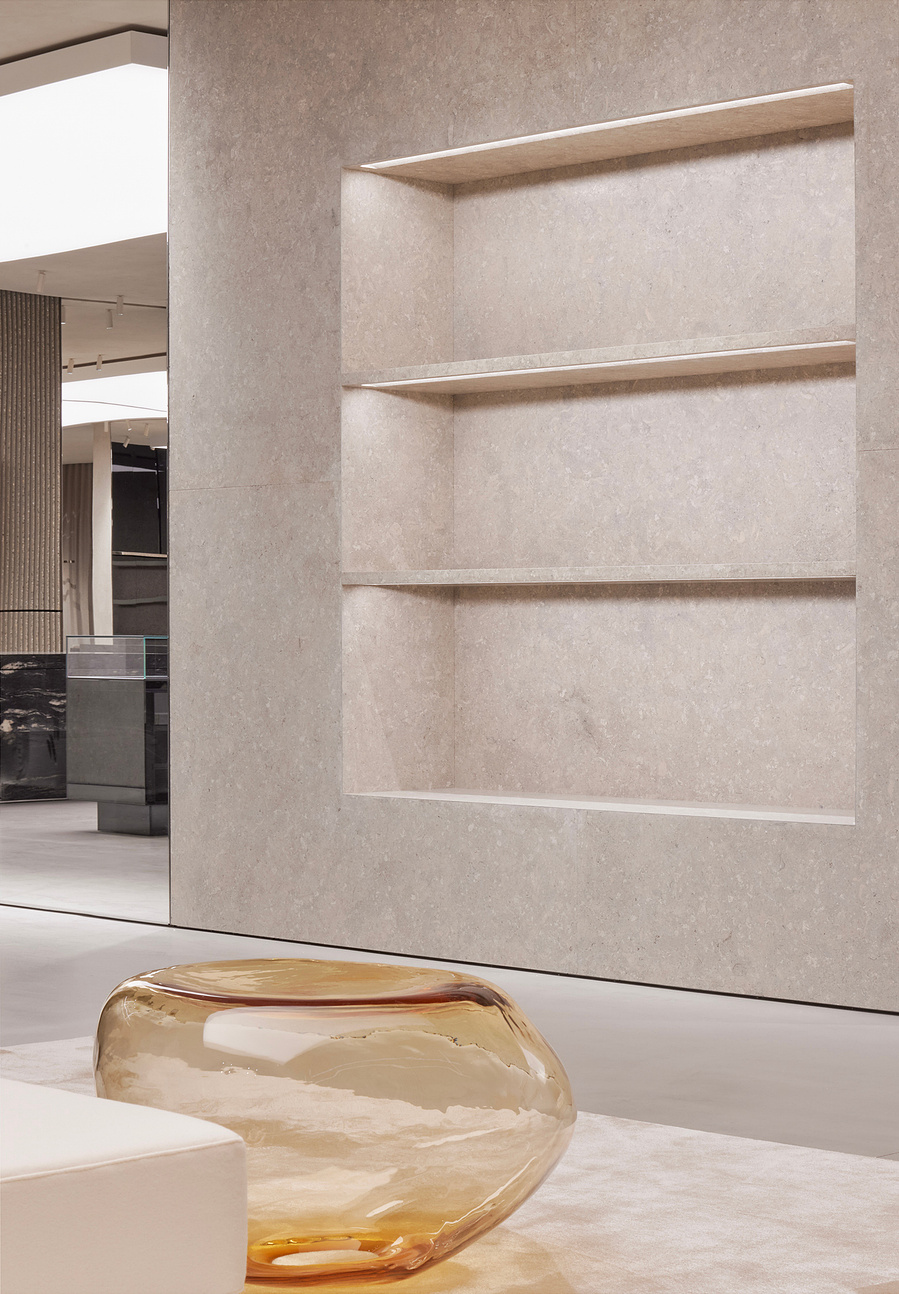 Saint Laurent YSL latest flagship retail location in Toronto Ontario. 110 Bloor Street West is the largest Saint Laurent retail location in Canada. Minimal interior concrete and marble. Photographed by Canadian architecture photographer adrian ozimek