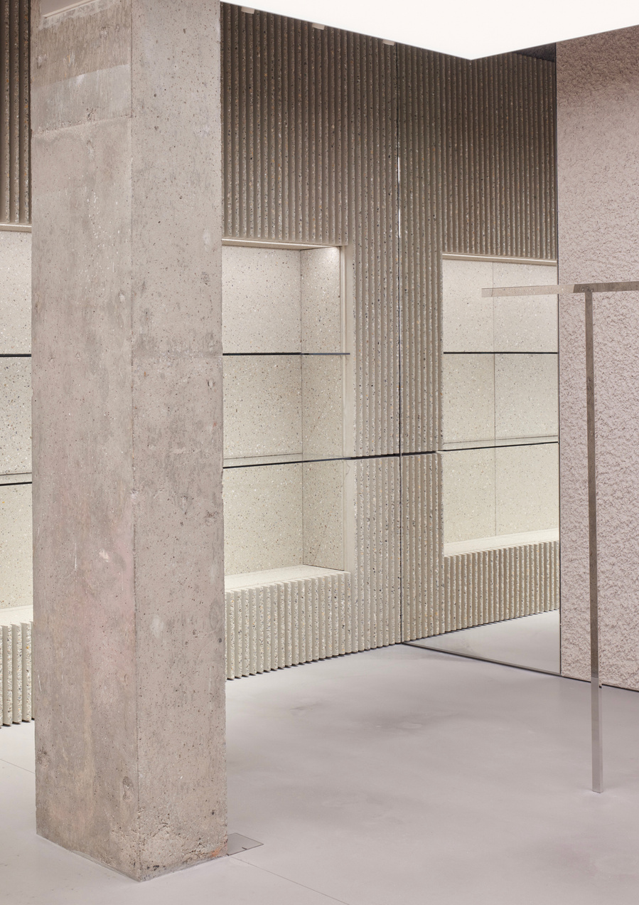 Saint Laurent YSL latest flagship retail location in Toronto Ontario. 110 Bloor Street West is the largest Saint Laurent retail location in Canada. Minimal interior concrete and marble. Photographed by Canadian architecture photographer adrian ozimek